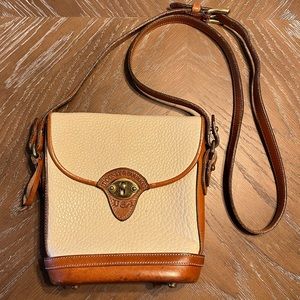 Dooney & Bourke - [Vintage] Crossbody Bag - Cream / Saddle Brown Leather